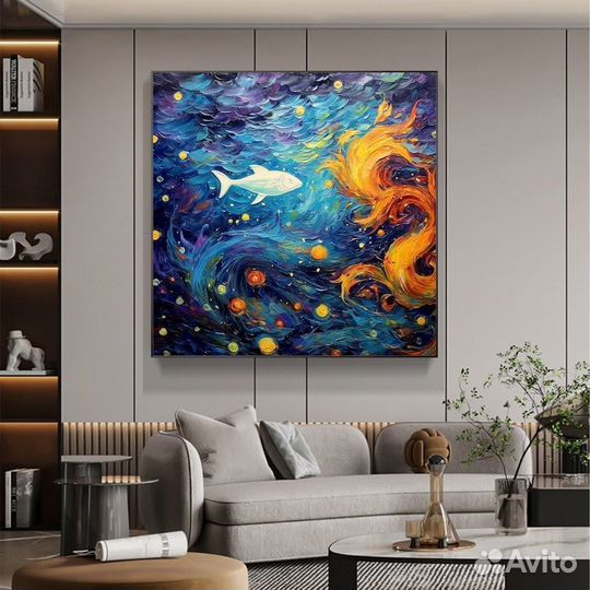 Картина маслом абстракция Яркие эмоции