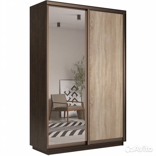 Шкаф-купе 2-дверный шкаф Оптим Двери Зеркало Бронз