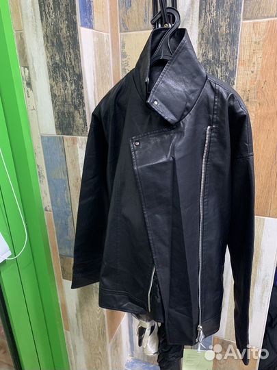 Кожаная куртка оверсайз