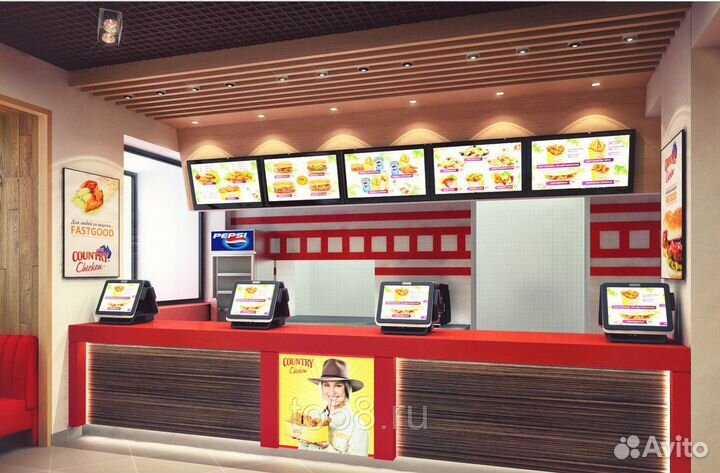 Комплект кассового оборудования для кафе/фастфуда