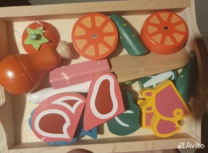 Развивающие Деревянные игрушки Монтессори овощи