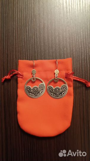 Серьги серебро 925,Северная чернь, СССР