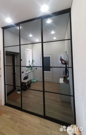 Двери купе зеркало Графит в пр. Бронза