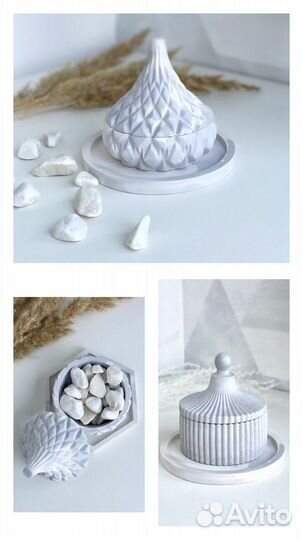 Гипсовый декор, наборы, вазы