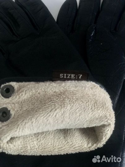 Перчатки кожаные зимние