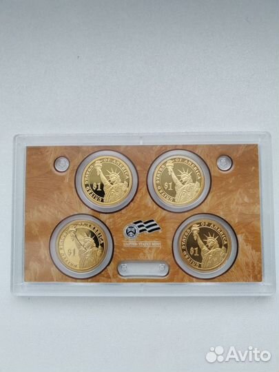 Набор 4 монет 1 доллар США президенты 2010