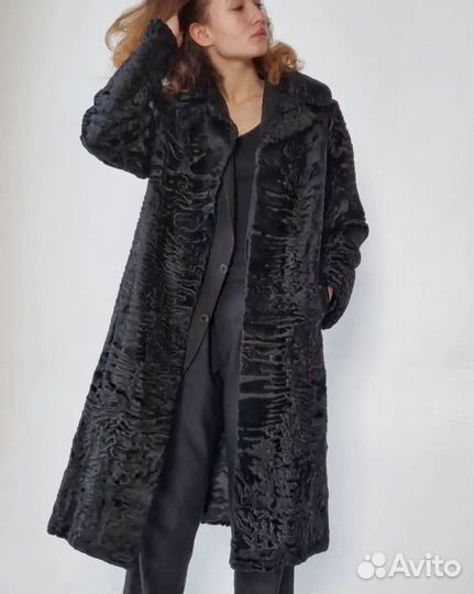 Пальто каракульча Swakara, размер оверсайз