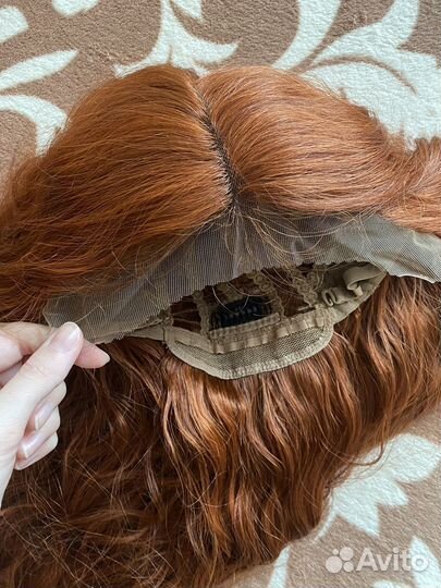 Парик длинный рыжий кудри