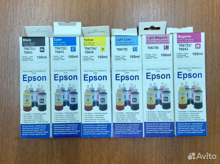 Чернила T673 T664 Revcol для Epson 4 - 6 цветов