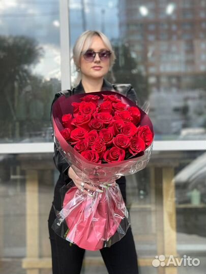 Букет красных роз Эквадор