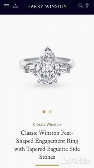 Harry Winston золотое кольцо с бриллиантами 1,84