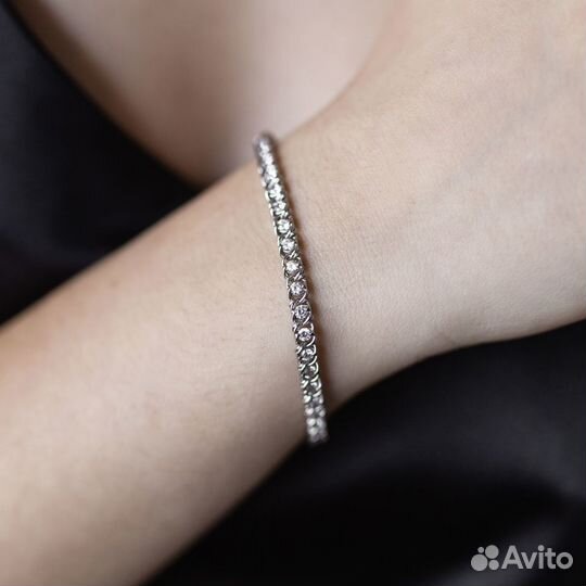 Браслет 925 женский с фианитами Санта-Фе р.15