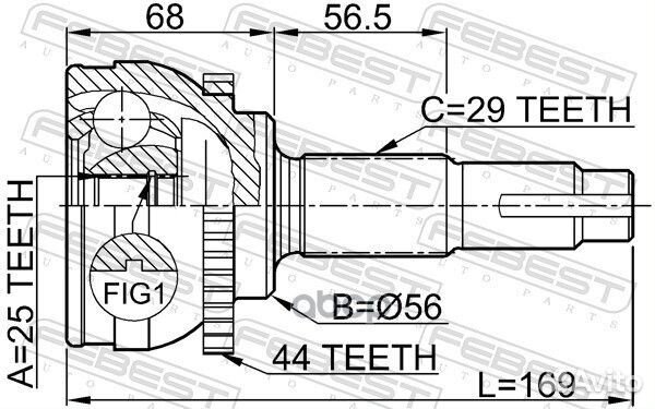 ШРУС наружный 25x56x29 (nissan murano Z50