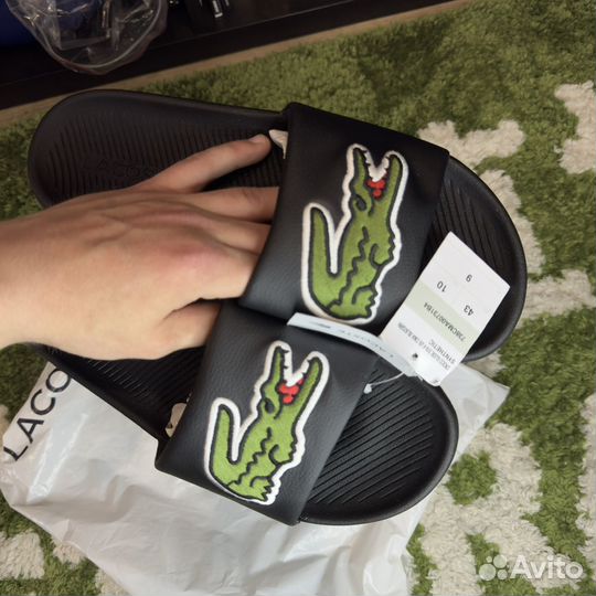 Новые сланцы тапки lacoste croco slide big logo