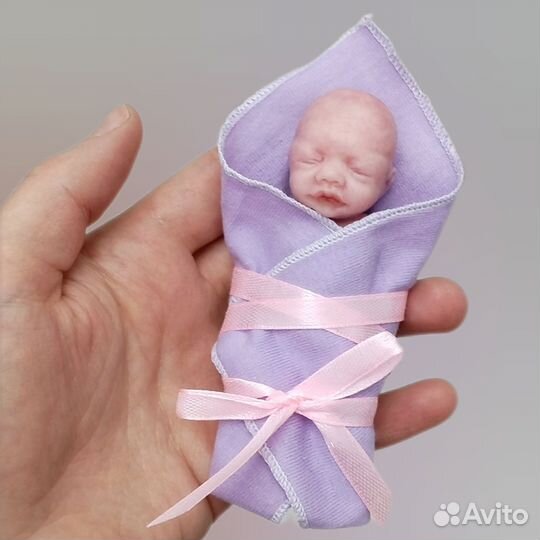 Авторский пупсик из силикона 8 см мини реборн