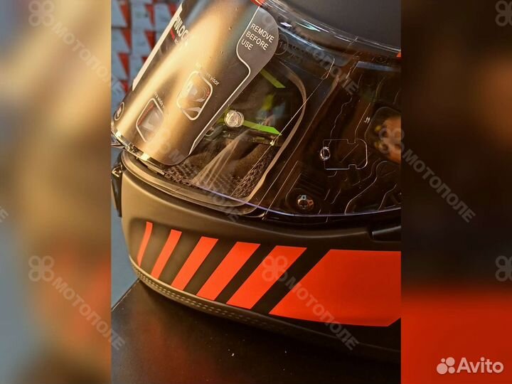 Шлем, ST 501 helmet, чёрно-оранжевый