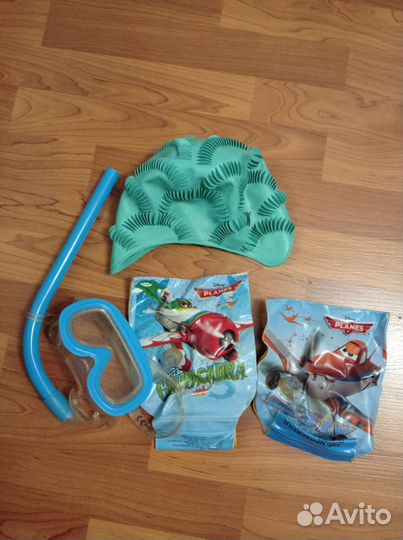 Набор для плавания шапочка, нарукавники, маска