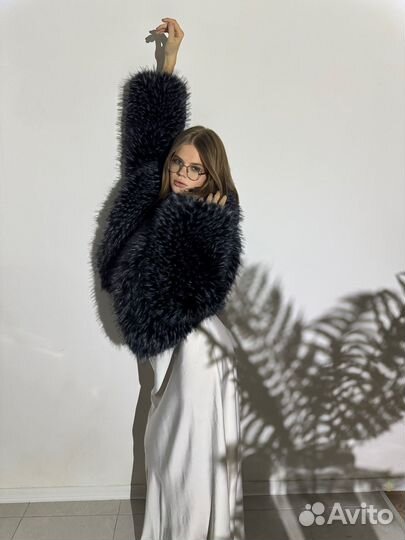 Шуба из премиального экомеха под песца