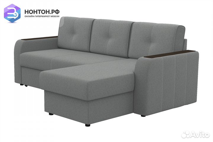 Диван угловой дельфин Бостон серый