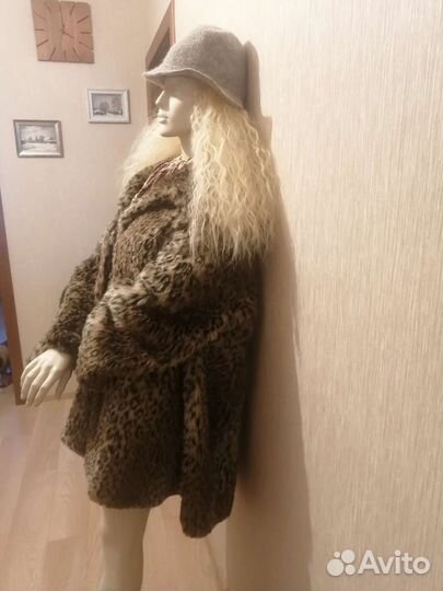 Шубка леопардовая оверсайз