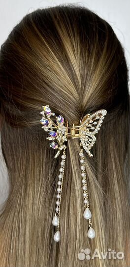 Заколка для волос крабик бабочка