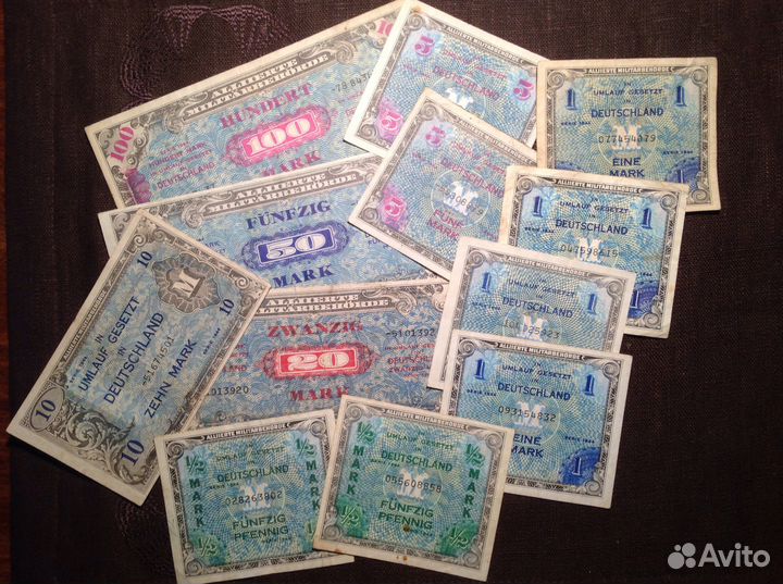 Банкноты оккупированной Союзниками Германии 1944 г