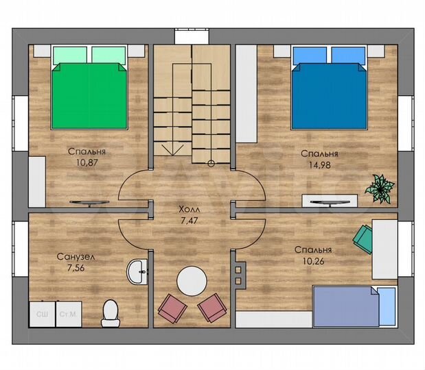 Коттедж 110 м² на участке 8 сот.