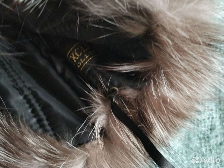 Шапка зимняя унисекс. Натуральный мех и кожа