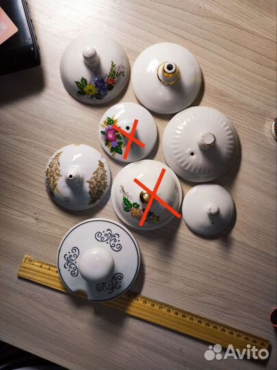Крышки фарфор сахарниц,чайников СССР