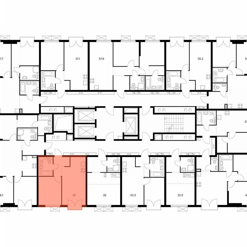 1-к. квартира, 37 м², 9/24 эт.