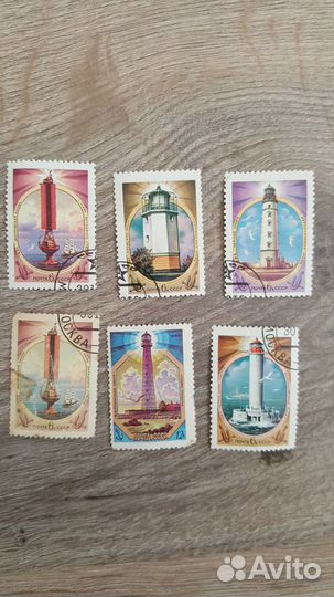 Почтовые марки тема маяки