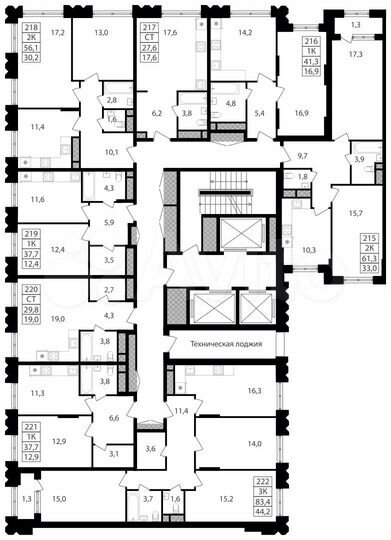 2-к. квартира, 56,1 м², 3/30 эт.
