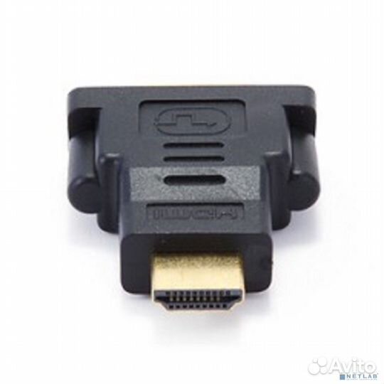 Gembird Переходник hdmi-DVI, 19M/25F, золотые разъемы, пакет(A-hdmi-DVI-3)