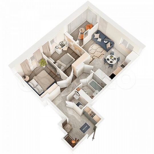 2-к. квартира, 60,4 м², 11/19 эт.