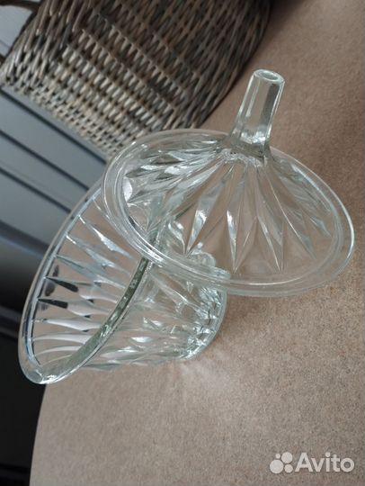 Стеклянная конфетница СССР