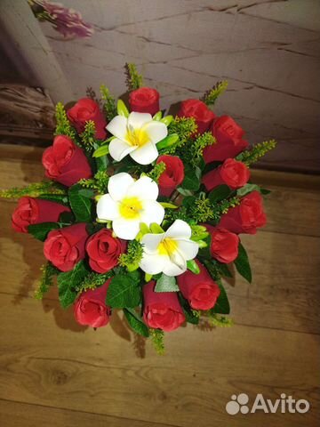 Розы из бархата, смотрятся как настоящии