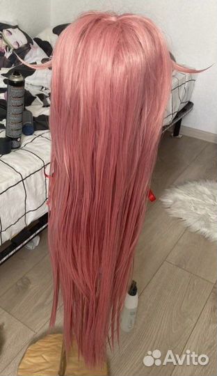 Парик розовый