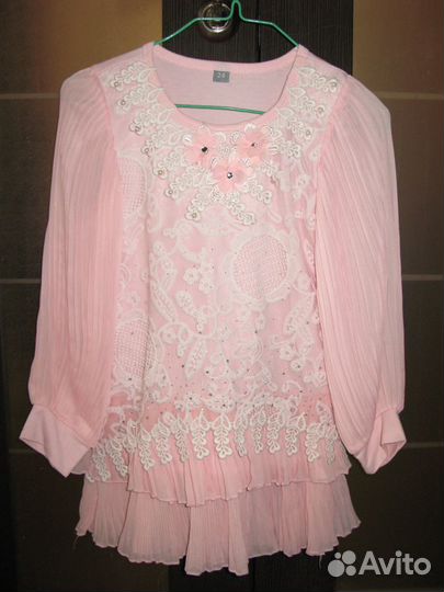 Праздничная блузка розовая