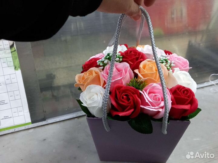 Букет из мыльных роз