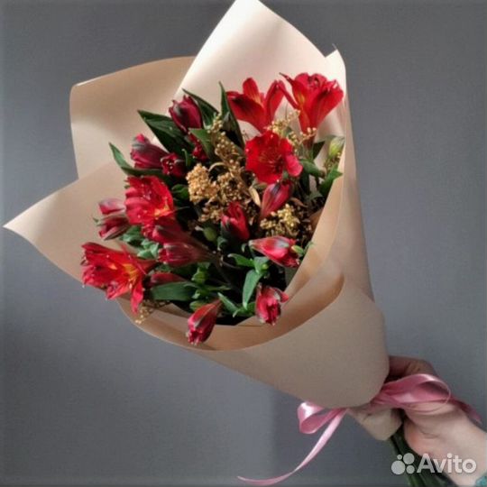 5 веток Альстромерии мини №285