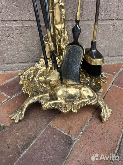 Каминный набор латунь