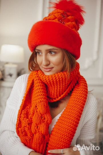 Шапка норковая комплект