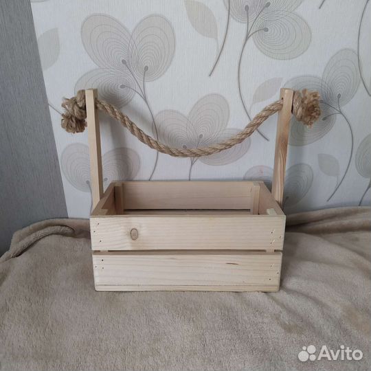 Деревянный ящик-корзина для цветов, интерьера