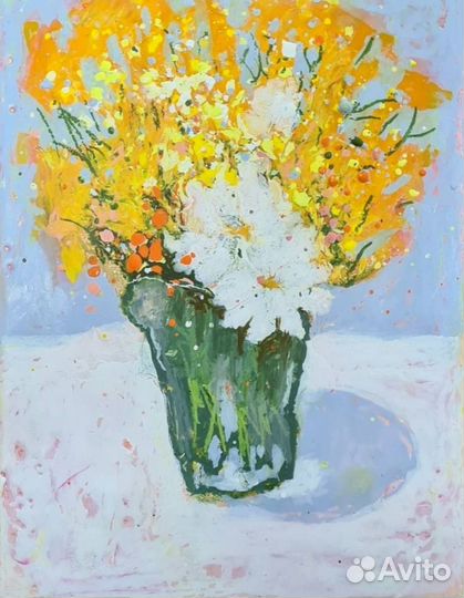 Энкаустика. Букет полевых цветов