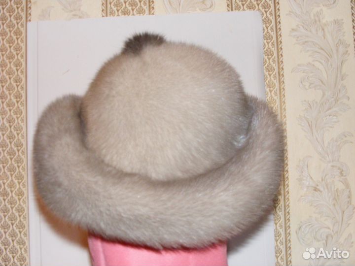Зимняя шляпка из натуральной голубой норки