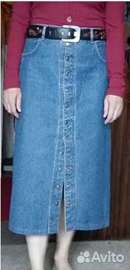 Винтаж, юбка джинсовая длинная vites, 46 IT