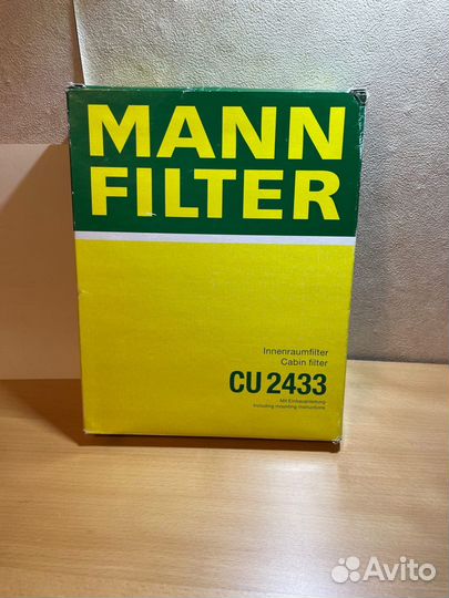 Салонный фильтр mann CU2433 filtron K1060