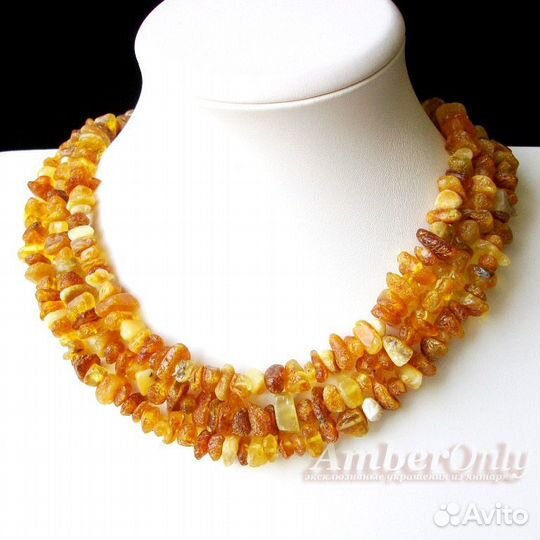 Лечебные бусы из янтаря длинные (арт. 2152b)