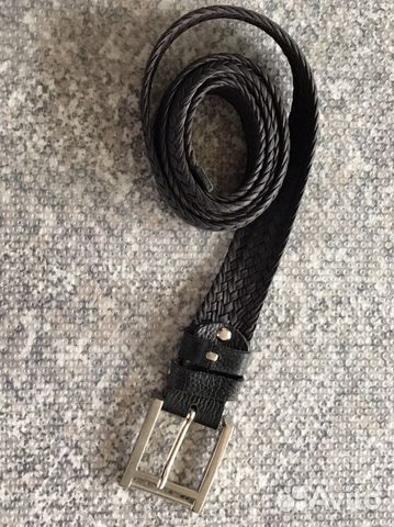 Ремень кожаный мужской чёрный