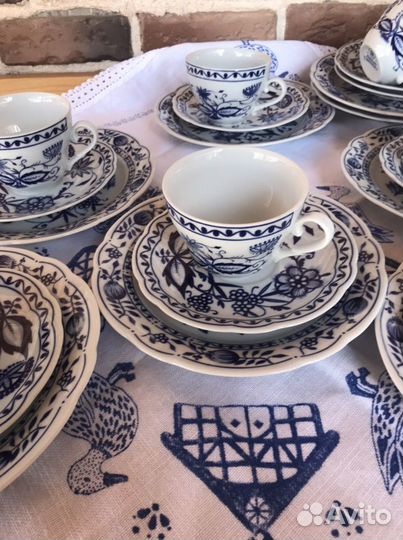 Трио чайное Синий лук, луковый узор Kahla